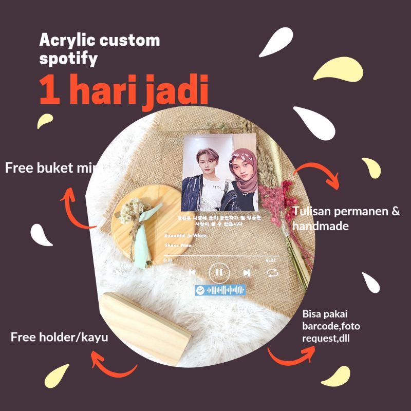 Free box hampers | Acrylic song album art akrilik spotify hiasan akrilik
