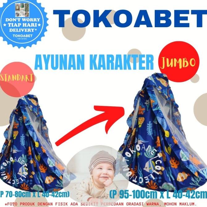 Ayunan karakter kain katun Ayunan Bayi Anak JUMBO VARIANS TERBATAS