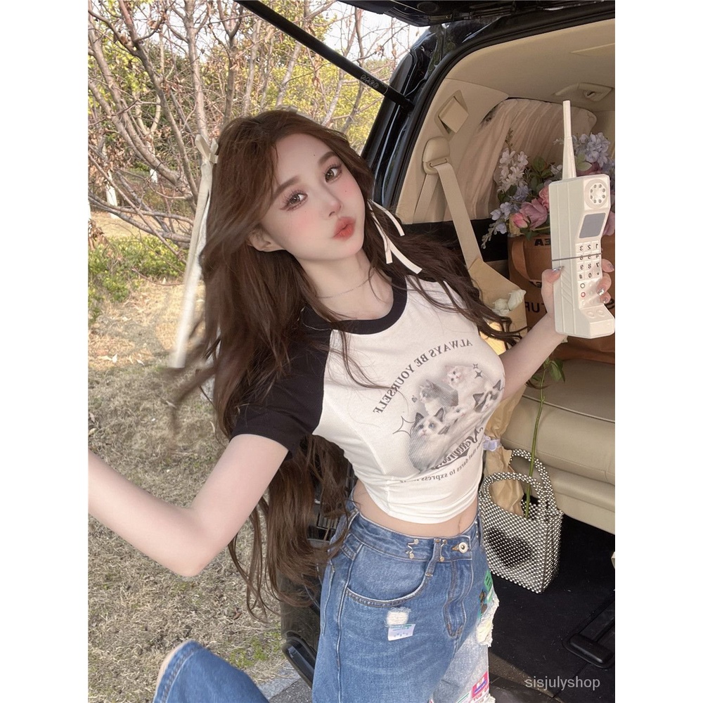 [✅BISA COD] #Sisjuly# Atasan Y2K wanita / kaos lengan pendek baru untuk wanita / atasan pendek Y2k y