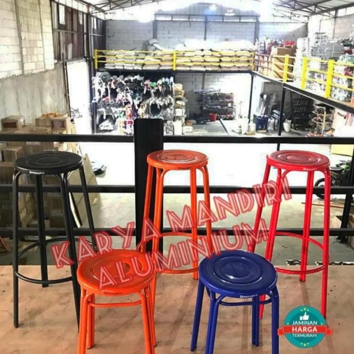 KURSI BULAT // BESI // CAFE // BAR // BINAKARYA TINGGI 50CM -75 Cm
