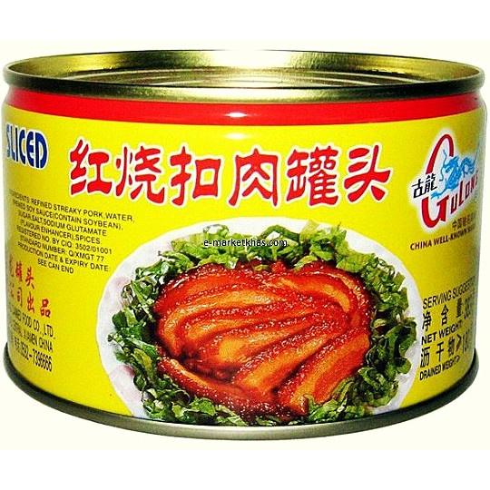 

Gulong Stewed Pork Sliced / Chops Daging iga Babi / Iris Pai Kut Kaleng Chop Canned Pork Meat Best Seller