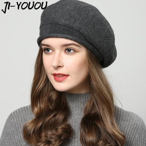 Topi Baret Winter Wanita, Topi Beret Baret Wanita, Topi Musim Dingin