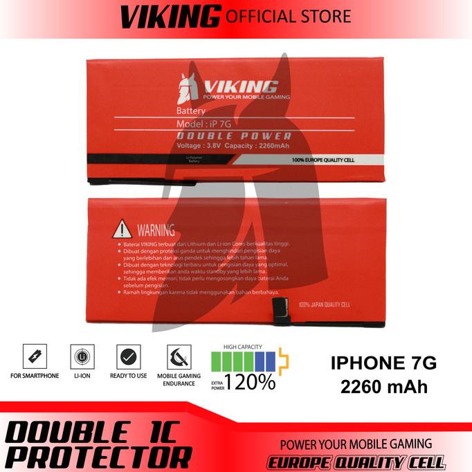 BATERAI VIKING IPHONE 7 / 7G DOUBLE POWER