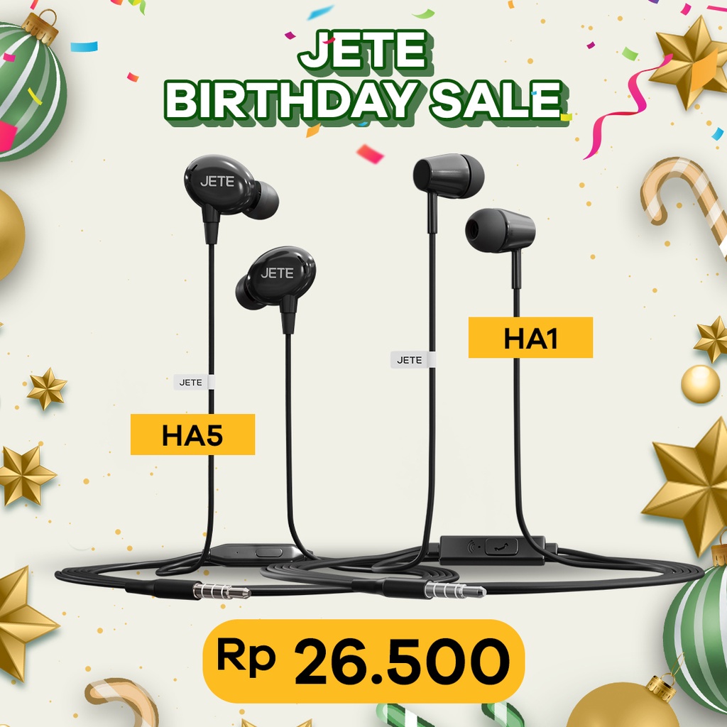 Headset JETE HA5 + Headset JETE HA1 -Garansi Resmi JETE 2 Tahun