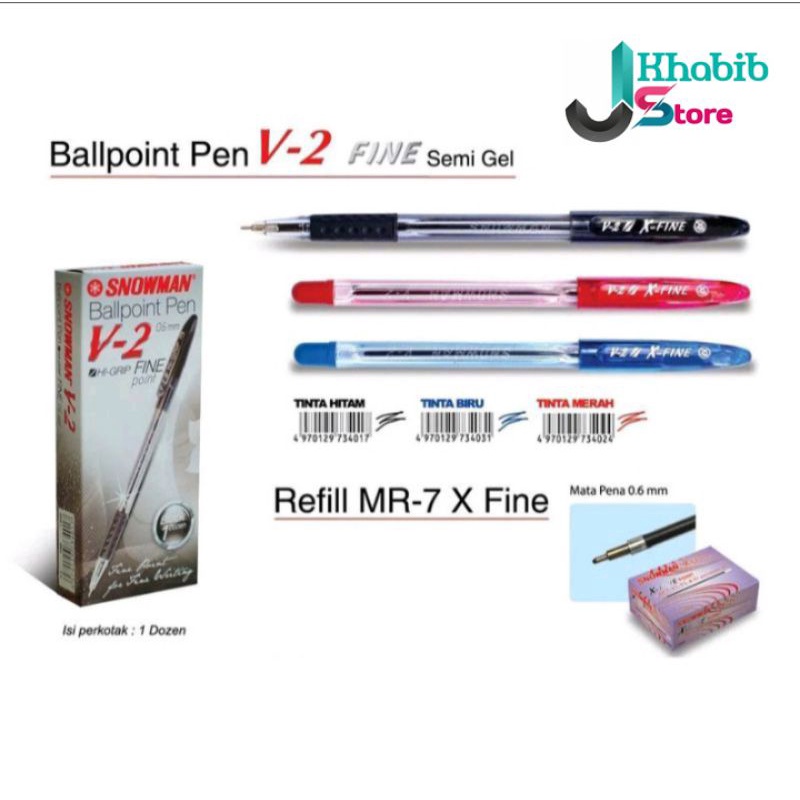 

SNOWMAN - pulpen Ball pen V2 Hitam dan Biru (1pcs)