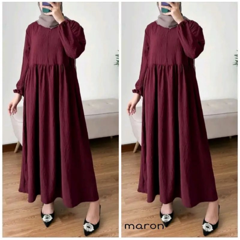 [JUMBO LD120] BELENA MIDI DRES JUMBO KRINGKEL CRINCLE//GAMIS CRINCLE KRINGKEL//GAMIS KRINGKEL JUMBO LD 120