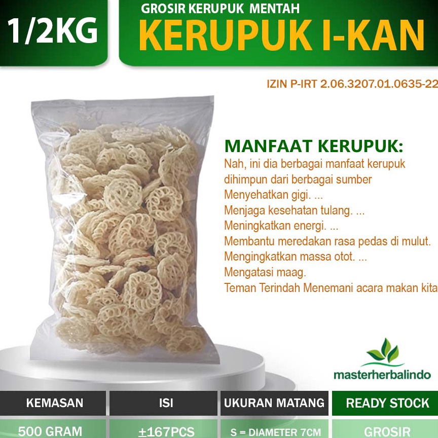 

5.5 FLASH SALE kerupuk mentah gurih renyah garing bulat putih 500gram