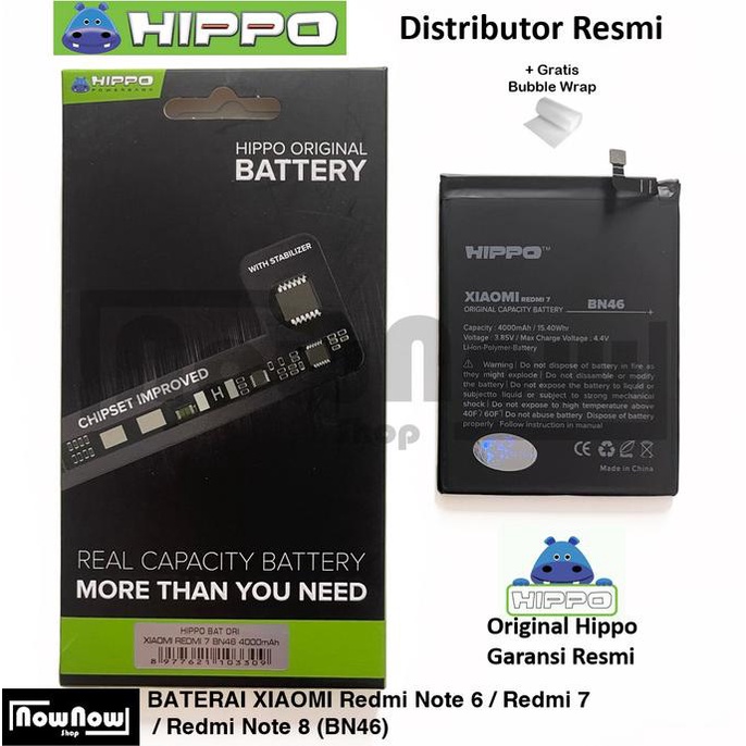 Baterai Hippo Xiaomi Redmi 7 / Redmi Note 8 / Redmi Note 6 BN46 BN 46
