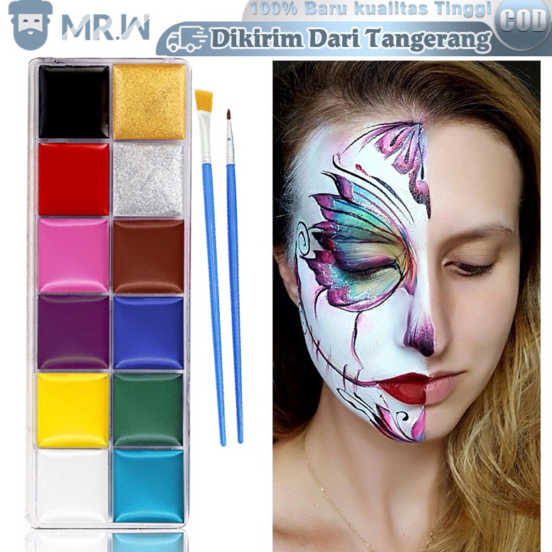 

[E7Q] 12 Warna Body Face Painting Cat Wajah Painting Wajah Body Painting Palette Wajah 97