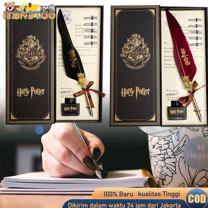 

Pulpen Kaligrafi Bulu Set Lengkap Harry Potter Feather Quill Pen Bulu