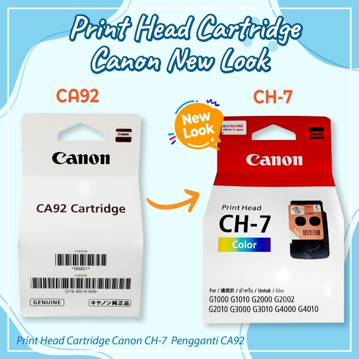 Ink Print Head Cartridge Original Canon Ch7 Bh7 Pengganti Ca91 Ca92