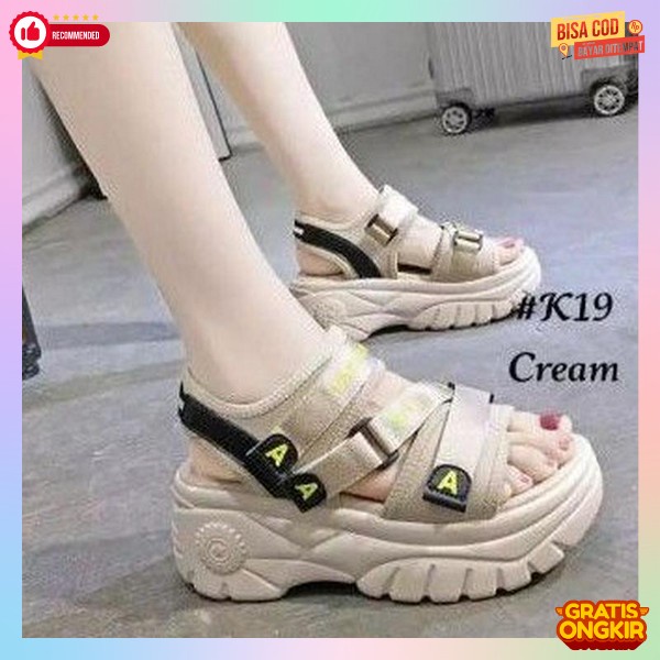 Wadges Wegdes Cewek Wegdes Cewe Original Widges Korea Kerja Sendal Tinggi Tidak Licin Perempuan Wedg