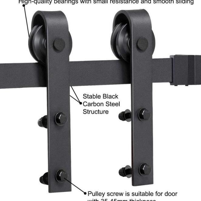 6Ft/8Ft Rel Pintu Geser Industrial Barn Door Sliding Rel Pintu Sleding