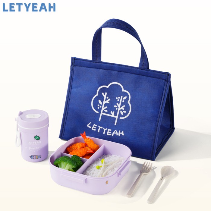 Terlaris Letyeah 1300Ml Kotak Makan Lunch Box Set Portabel Tas Tempat Makan