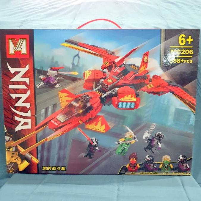 Ming Ge MG206 Ninjago Pesawat Kai Fighter mainan edukatif balok susun