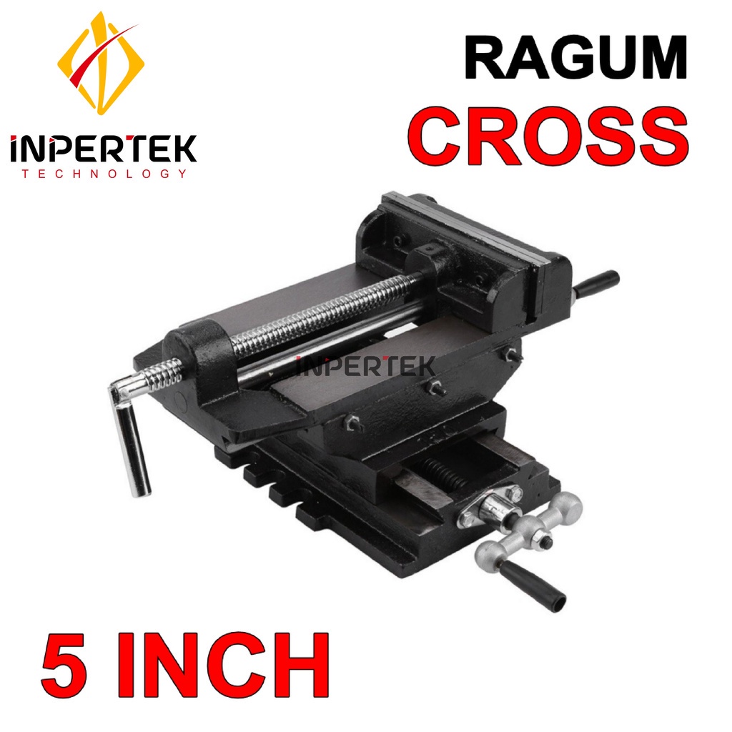 Ragum 5" CROSS 125 mm Catok 5 Inch Vise Bench Penjepit Tanggem Meja Silang