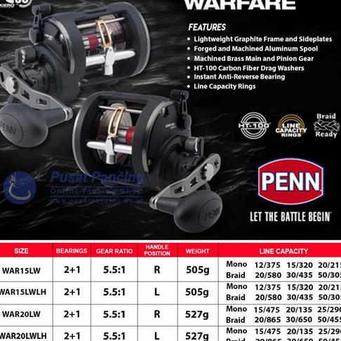 Reel PENN OH Warfare 15/20 Handle Kiri