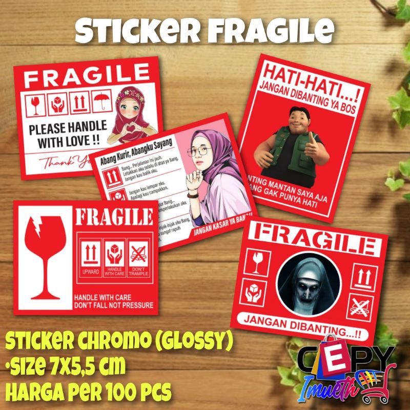 

(100 PCS) STIKER PENGIRIMAN/STIKER FRAGILE/STIKER PENGIRIMAN OLSHOP MURAH