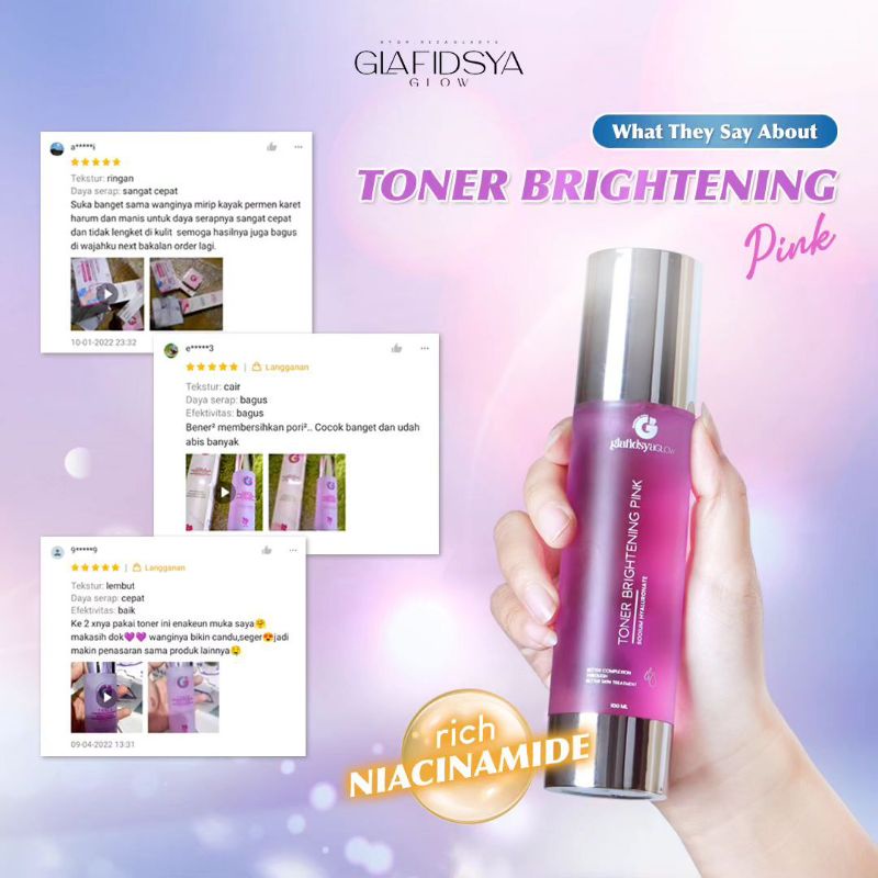 TONER WHITENING GLAFIDSYA GLOW GLAFIDSYA MEDIKA GLAFIDSYA OFFICIAL STORE DR. REZAGLADYS