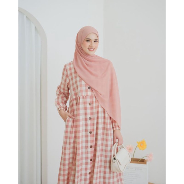 Le Khari - Maya Dress Panjang Busui Frendly | Gamis Wanita Panjang Kasual Katun