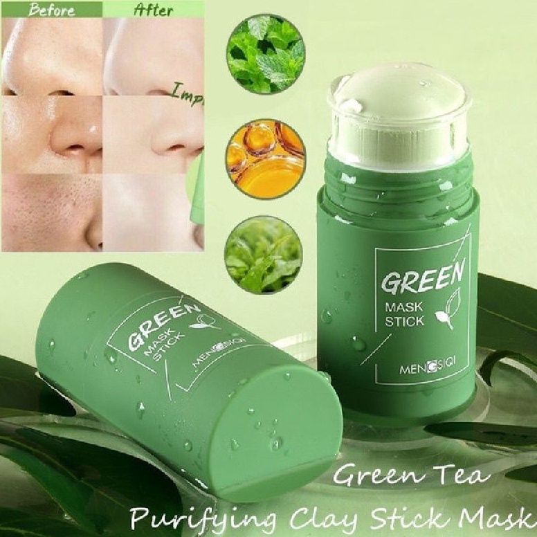 Promo Minggu Ini♤ MEIDIAN Green Tea Mask Cleansing Clay Stick Masker wajah Masker Pembersih komedo/C