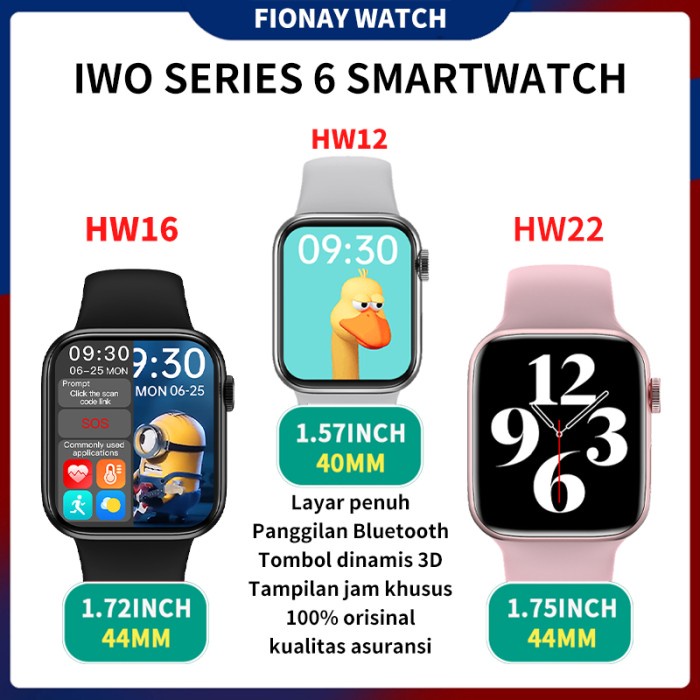 Best Seller Iwo Smart Watch Hw22/Hw16/Hw12 1.75 Inch Blood Oxygen In Stock