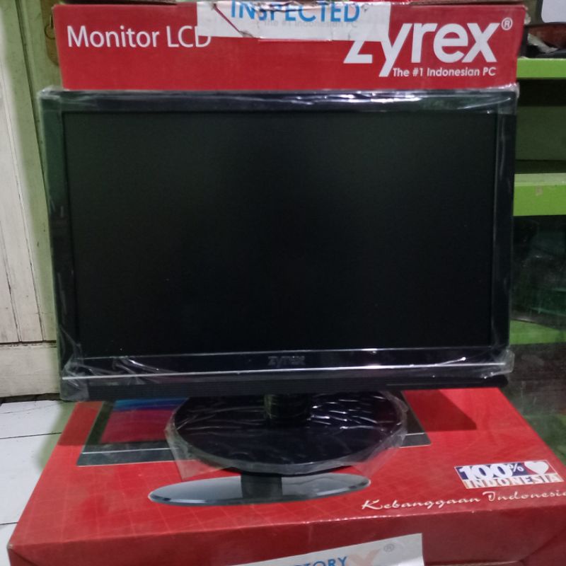 LED MONITOR PC KOMPUTER CCTV 16 INCH WIDE BARU MEREK ZYREX GARANSI