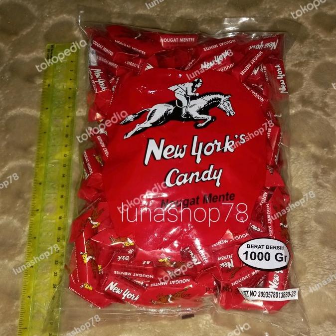 

Silahkan Order] Permen nougat mente New York cashew candy 1000g 1kg