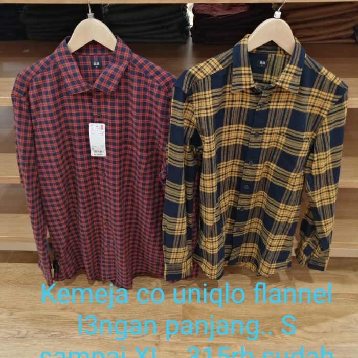 Jastip Uniqlo Kemeja Pria Flanel Lengan Panjang