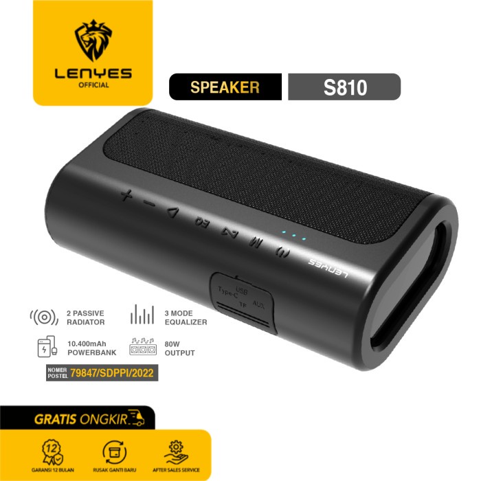 Speaker Bluetooth Portable LENYES S810 Wireless HIFI Stereo Original
