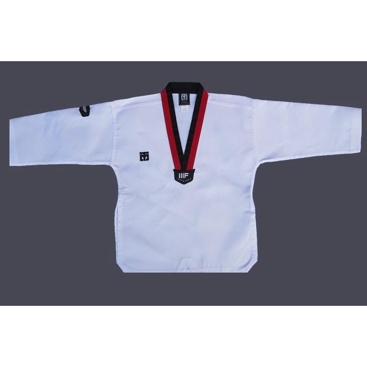 Seragam Taekwondo Anak Dobok Pemula KERAH MERAH HITAM Baju Taekwondo - MOOTO Best Seller
