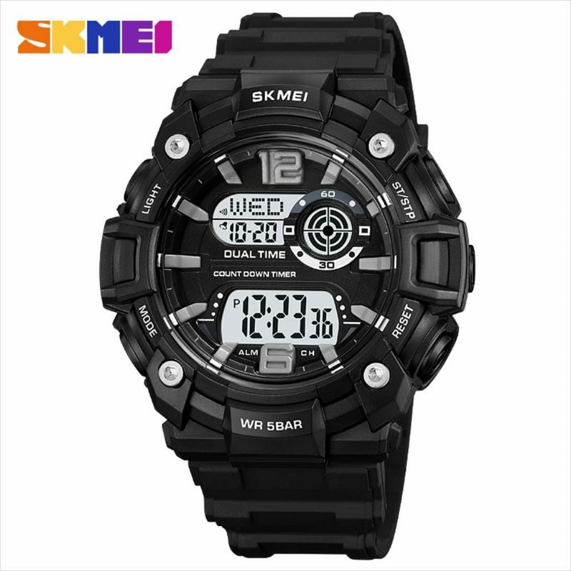 PROMO! JAM TANGAN SKMEI 2018 ORIGINAL DUALTIME PRIA TERLARIS TAHAN AIR BISA COD