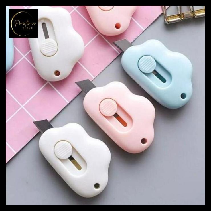 

pradanavikke Mini Cutter Mini Bentuk Awan Lucu Pisau Pemotong Kertas Ukuran Mini.