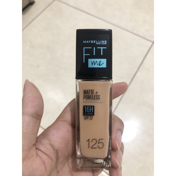Preloved Maybelline Fit Me Foundation Original 100% Matte and Poreless 16H 125 Nude Beige