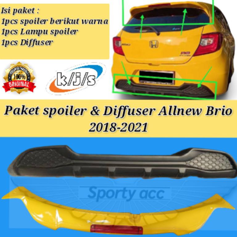 Recomended| Spoiler dan Diffuser allnew Brio 2018 -2022