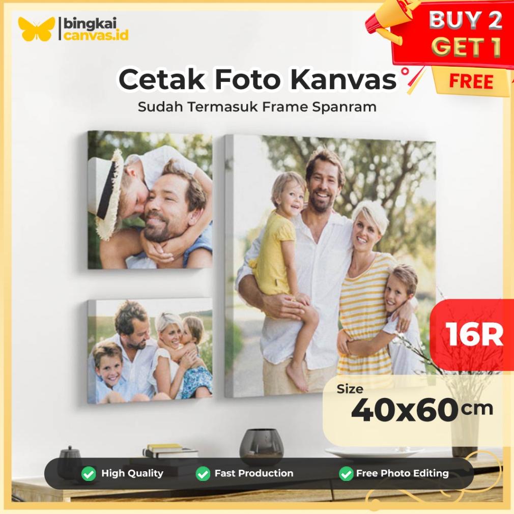 Terbaru Cetak Foto Kanvas 40X60Cm 16R/Canvas Photo Print + Spanram