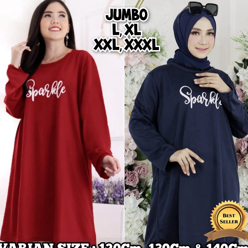 MENARIK TUNIK JUMBO WANITA LD 120 - 130 - 140 TUNIK KAOS BIG SIZE XXL-XXXL