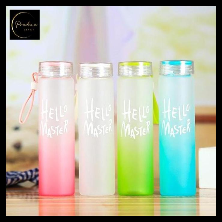 pradanavikke [ KACA ] Botol Minum Hello Master / Botol Minum Kaca