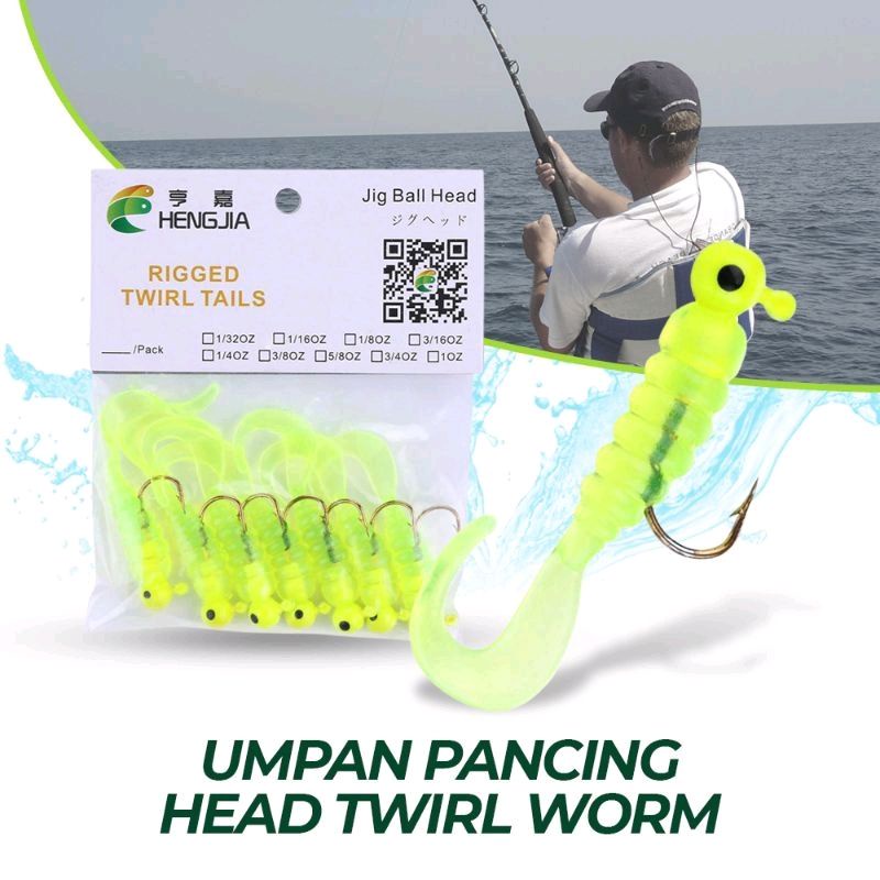 TaffSPORT Umpan Pancing Cacing Soft Bait Fishing Lure 1.75g 7 PCS