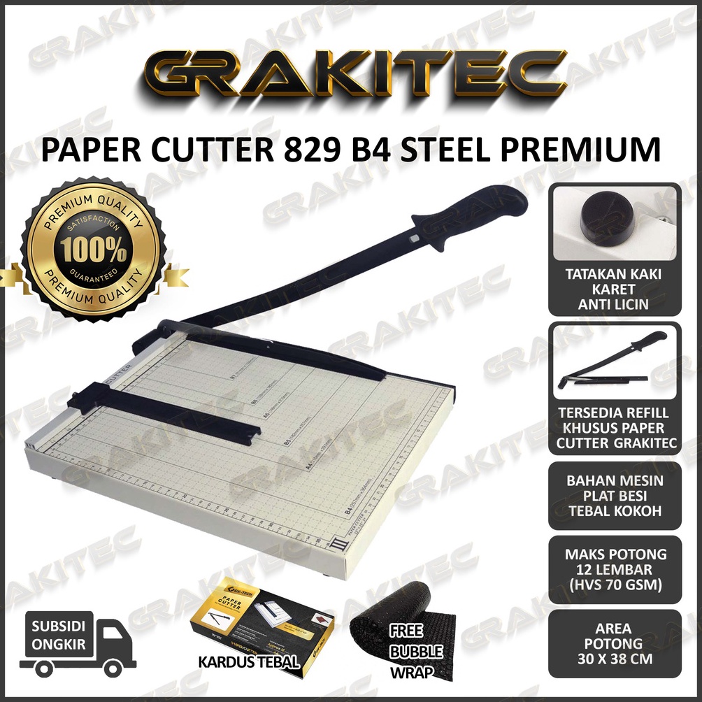 

[SLV87] Paper Cutter B4 Lebih Besar Dari F4 ( Alat Potong Kertas ) Pemotong Kertas Alat Potong /Mesin Pemotong Kertas HVS, Sticker, Dos, PVC ID Card, Yellow Board, Art Paper, Vinyl, Bontax, Camel, Kertas Foto A5, A4, F4, B4 Glossy Silky Photo Paper Harga