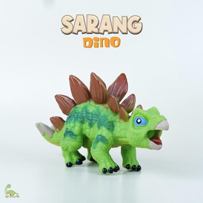 Mainan Boneka Anak Dinosaurus Karet Lentur Bersuara Trex Triceratops.