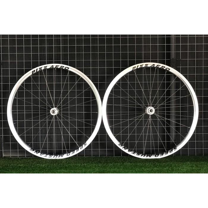 Terlaris Wheelset Pizz Aero Mustang Silver Polish