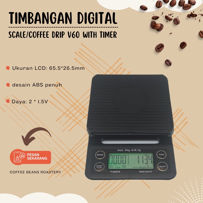 COFFEE Timbangan Digital COFFEE SCALE/COFFEE DRIP SCALE V60 WITH TIMER