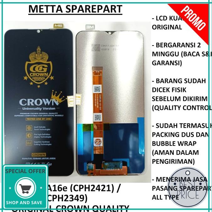 Original Crown Quality Lcd Touchscreen Oppo A16E / A16K