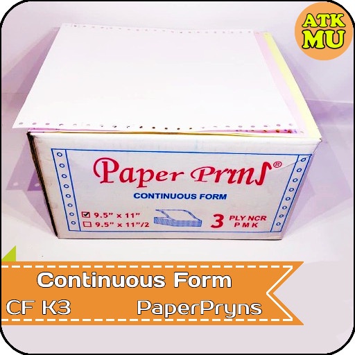 

Kertas Continuous Form 9,5" X 11" 3 Ply Ncr K3 Rpryns