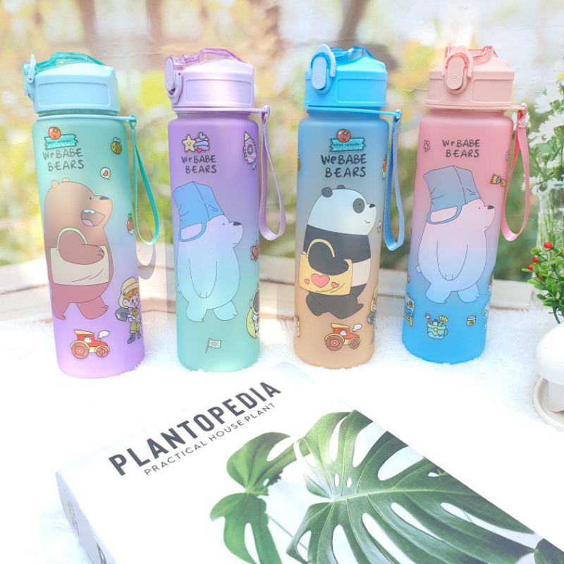 Botol Minum Lucu Sport Outdoor Karakter Dewasa Original H2W8 Aesthetic Anti Sedak Premium Quality Vi