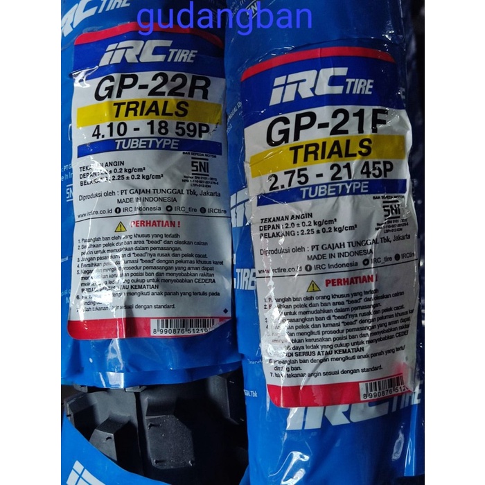 Terlaris Ban Irc 410 - 18 Dan 275 - 21 Trail Gp 21 Gp 22 4.10 Klx Crf Cross Ori