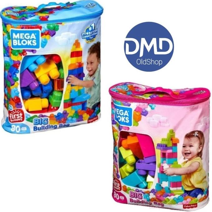 Mega Block Mainan Edukasi Anak Mega Block Big Building Bag 80pc Promo