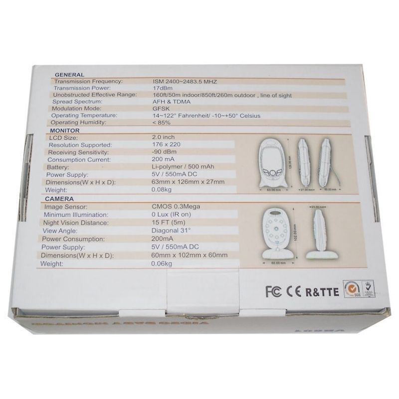 Holiven Alat Monitor Bayi dengan Fitur Suara Suhu dan Musik / Kamera Pemantau Anak