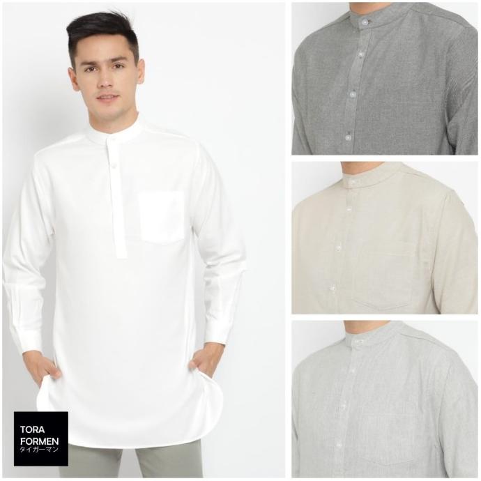 Baju Koko Kurta Pria Salman - Toraformen Lengan Panjang Premium Katun